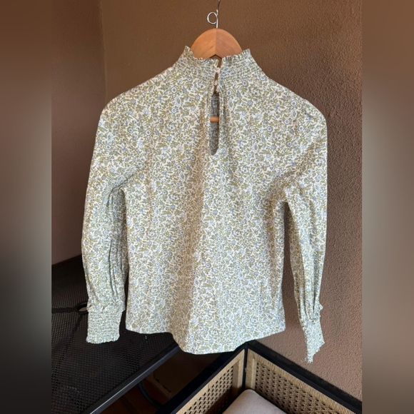 Tuckernuck Hyacinth House Modoc Top Sage Green Floral Long Sleeve Blouse size XS - Picture 4 of 5
